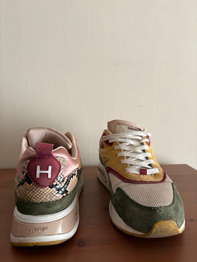 Zapatillas Hoff mostaza y granate