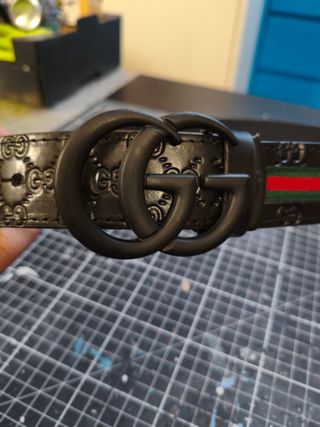 Cintura Gucci GG logo nera con strisce