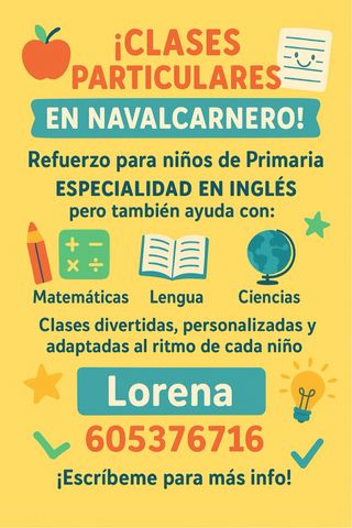 clases particulares Navalcarnero ¡ÚLTIMAS PLAZAS!