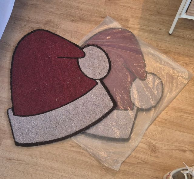 2 Felpudos Navideños Gorro Papá Noel