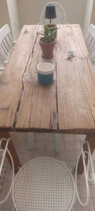 Mesa de madera rústica 6-8 personas