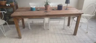 Mesa de madera rústica 6-8 personas