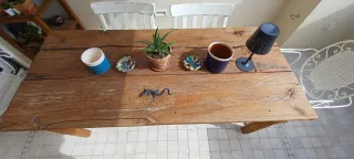 Mesa de madera rústica 6-8 personas