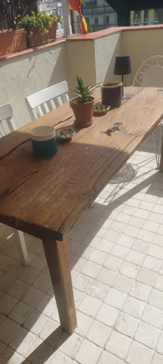 Mesa de madera rústica 6-8 personas