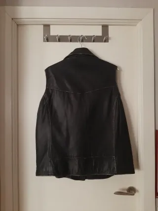 Chaleco Biker Piel Negro