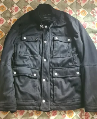 Pack de 3 Chaqueta Zara Hombre Negra Bolsillos. 