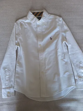 Camisa Polo Ralph Lauren niño blanca manga larga