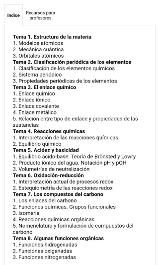 Química: Acceso Ciclos Formativos Grado Superior