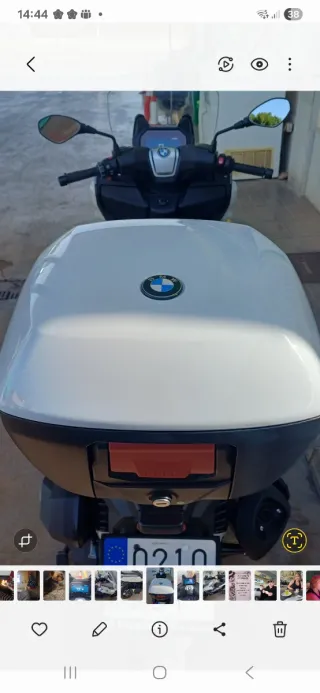 Baúl para moto BMW c400 con soporte y llave