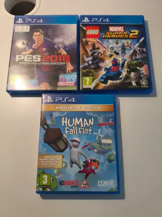 Pack 3 Juegos PS4: PES 2018, LEGO Marvel 2, Human 