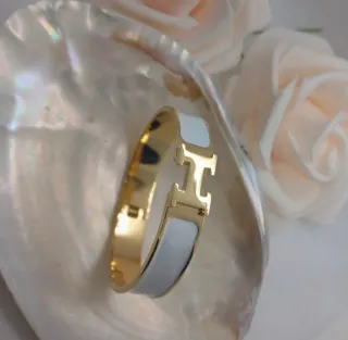Pulsera H Acero Chapado Oro 18k Blanca