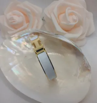 Pulsera H Acero Chapado Oro 18k Blanca