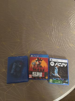 Juegos PS4/PS5: Call of Duty, Red Dead II, FC24
