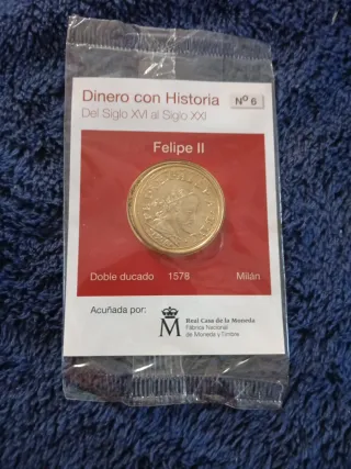 REPRODUCCION Doble Ducado Felipe II Milán 1578