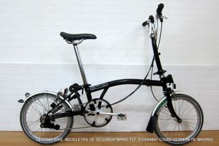 Bicicleta Brompton Negra Plegable