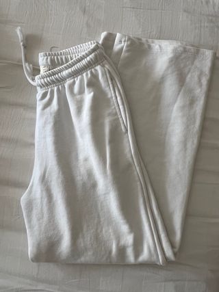 Pantalón chándal blanco Pull&Bear Talla S