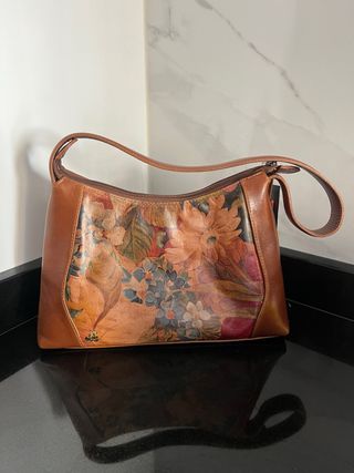 Bolso vintage floral marrón