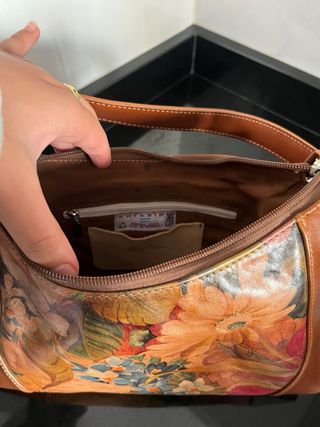 Bolso vintage floral marrón