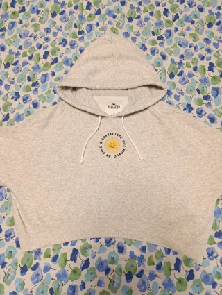 Sudadera Hollister corta gris talla S