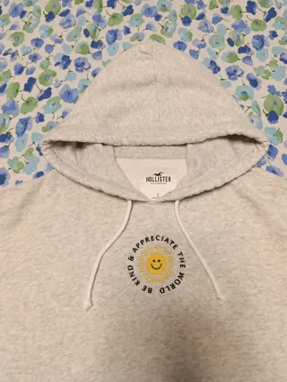 Sudadera Hollister corta gris talla S