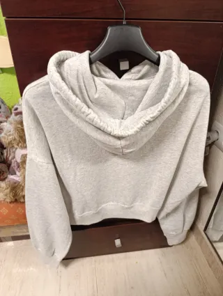 Sudadera Hollister corta gris talla S