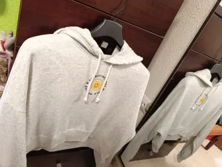 Sudadera Hollister corta gris talla S