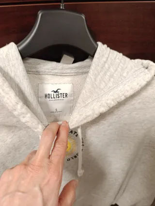 Sudadera Hollister corta gris talla S