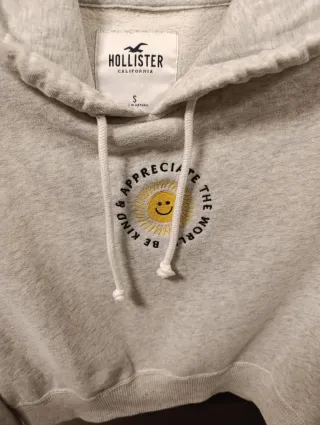 Sudadera Hollister corta gris talla S