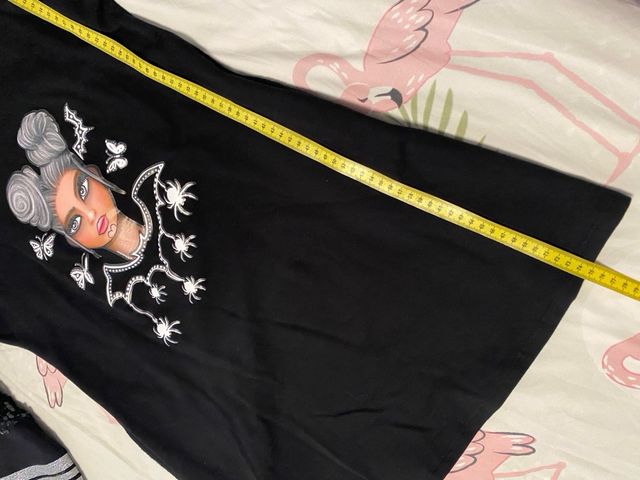 Vestido niña murciélago y arañas lentejuelas