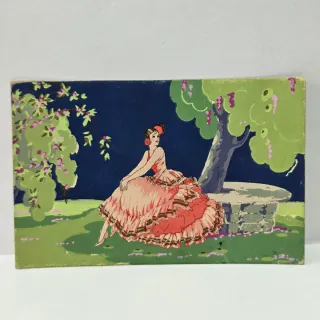 Cartolina G. Meschini Art Déco dipinta