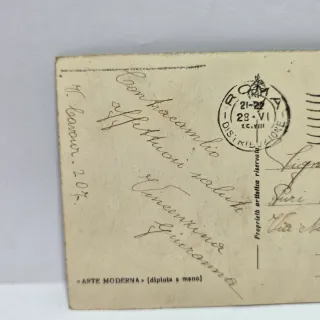 Cartolina G. Meschini Art Déco dipinta