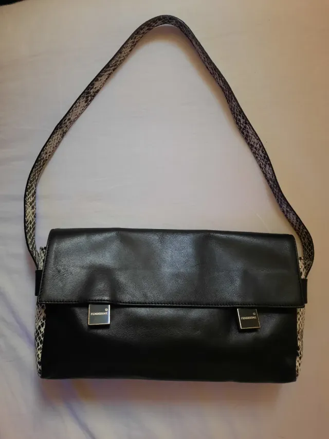 Borsa Fendi Pelle Baguette Nera Multicolore