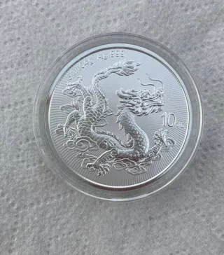 Lote 4 Monedas Plata Dragón China 1 Onza 2025