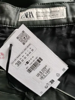 Pantalón Zara Piel Balloon Fit Edición Limitada