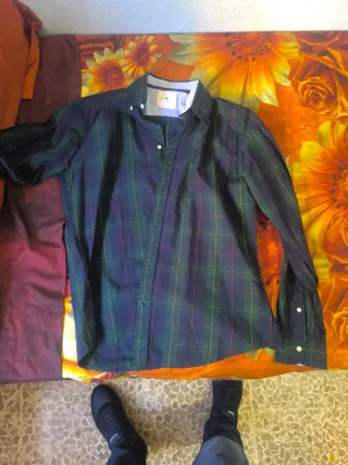 Camisa de cuadros verde y multicolor