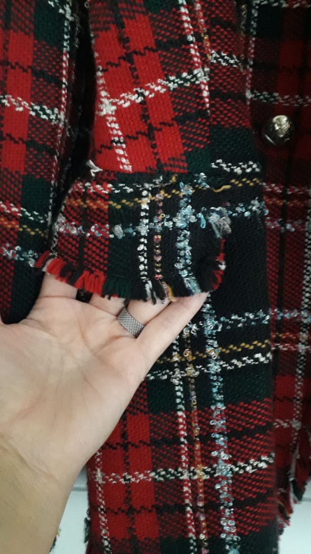 Blazer Zara Tartán Multicolor
