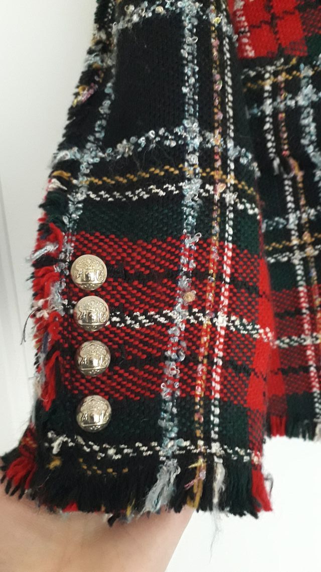 Blazer Zara Tartán Multicolor
