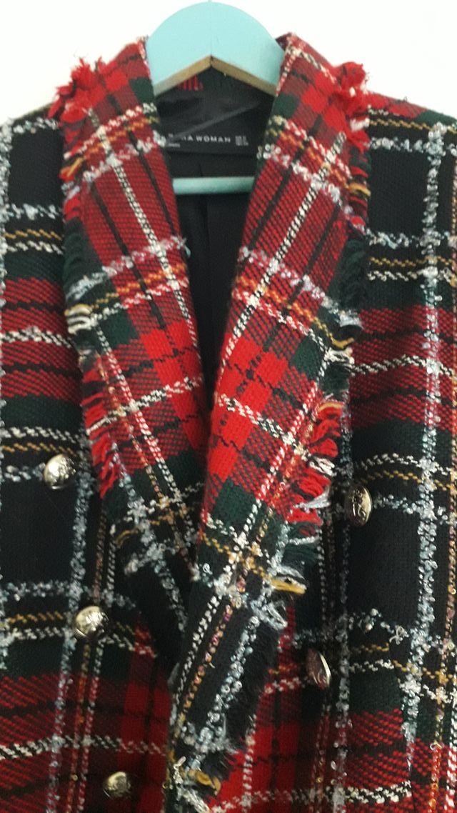 Blazer Zara Tartán Multicolor