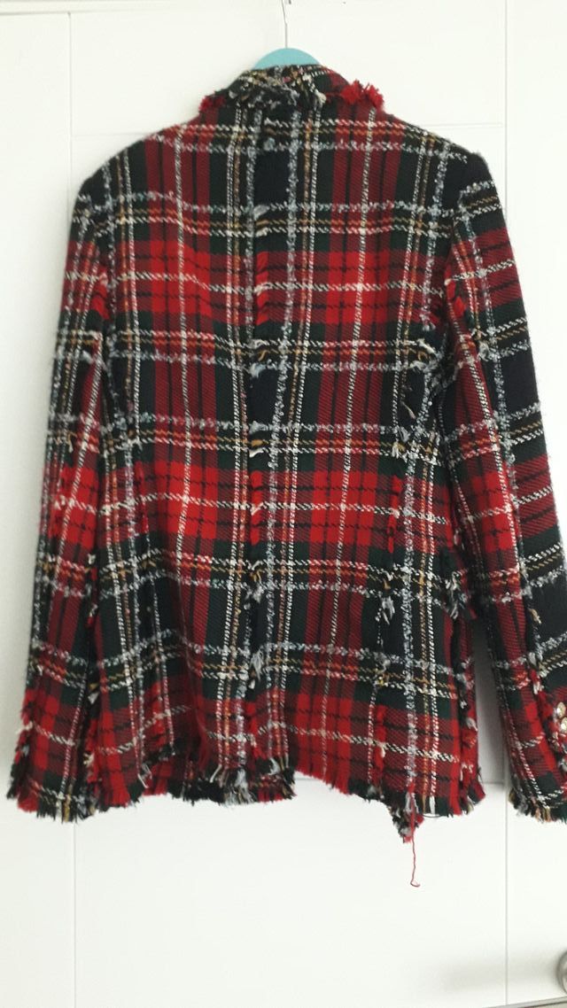 Blazer Zara Tartán Multicolor
