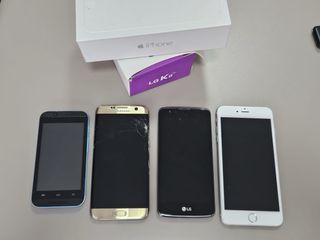 Lotto 4 smartphone rotti: iPhone, LG, Samsung 