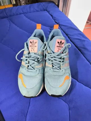 Zapatillas Adidas ZX Azul y Naranja Original 