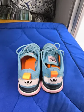 Zapatillas Adidas ZX Azul y Naranja Original 