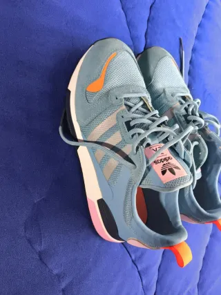 Zapatillas Adidas ZX Azul y Naranja Original 