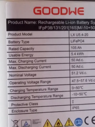 Batería GOODWE LX U5.4-20 51.2V