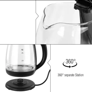 Bollitore Elettrico Vetro 2L Tisane Caffè  Te