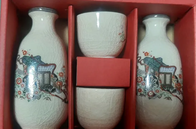 Juego Cerámica Japonesa Botella y Vasos