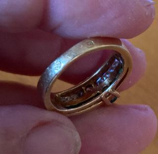 Sortija oro 18k diamantes y esmeraldas