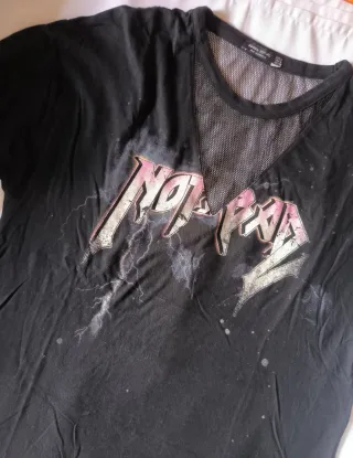 Camiseta Bershka Estampada Malla
