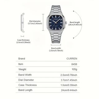 Reloj CURREN Hombre Esfera Azul Acero