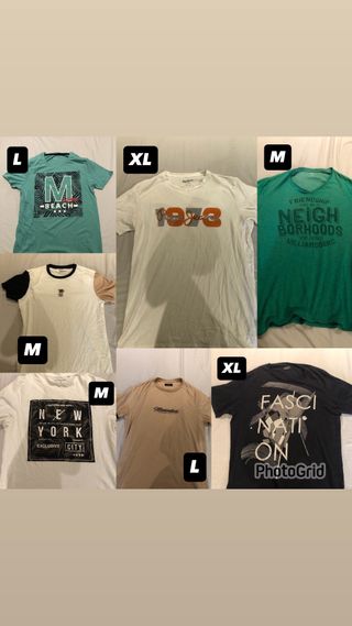 Pack 7 Camisetas Tallas M, L, XL